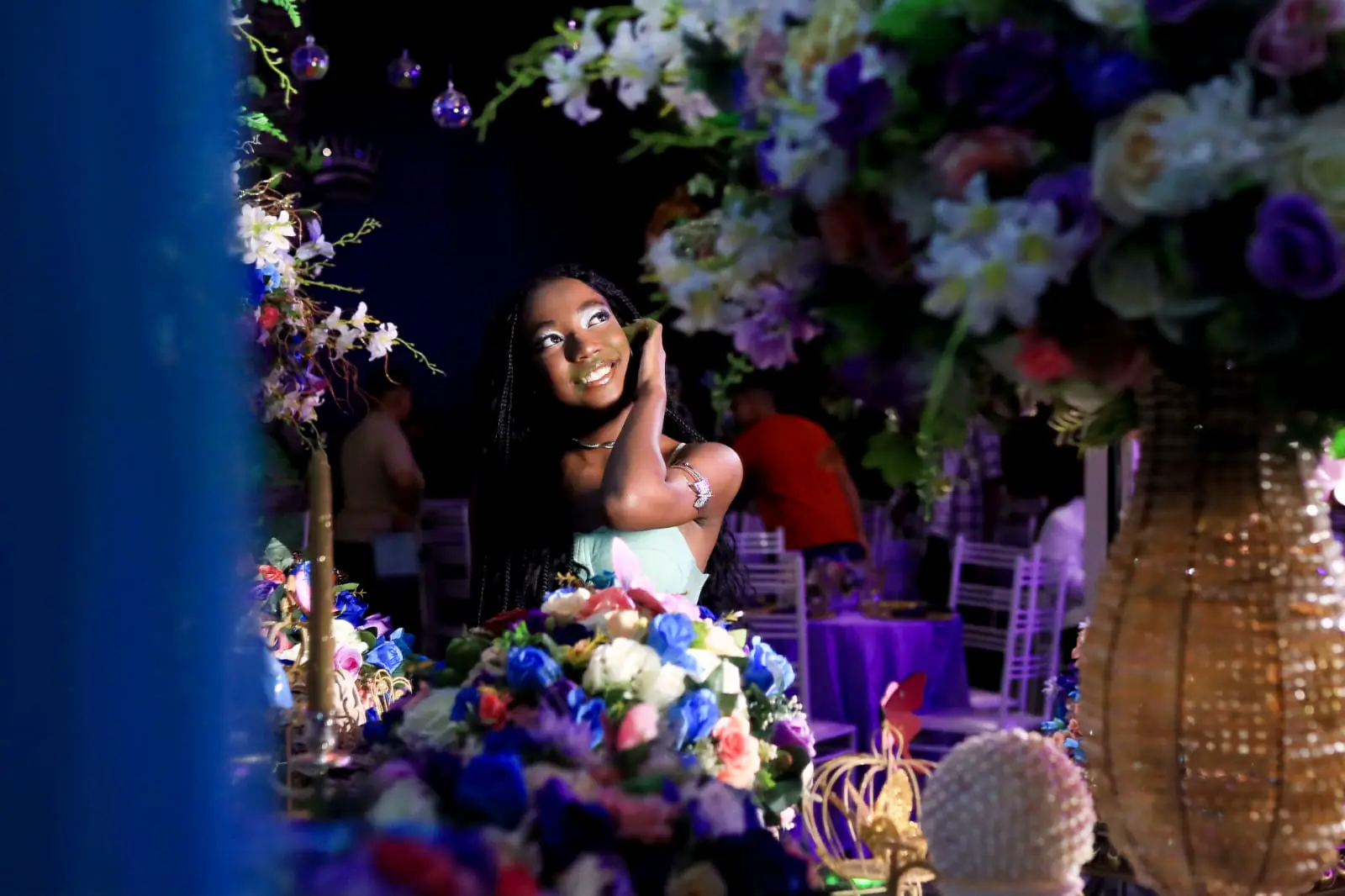 Decoração azul para festa de 15 anos